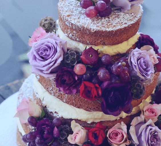 Ultra purple and lavender wedding cake