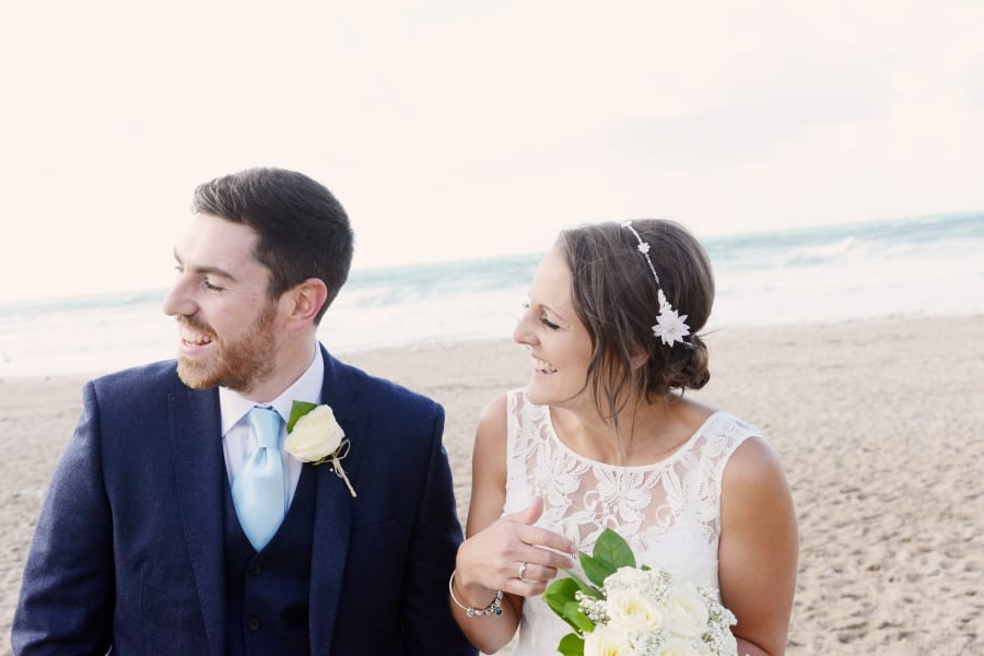 South West | Cornwall | Porthtowan | Autumn | Coastal | DIY | Blue | White | Bar | Real Wedding | Helen Court Photography #Bridebook #RealWedding #WeddingIdeas Bridebook.co.uk 