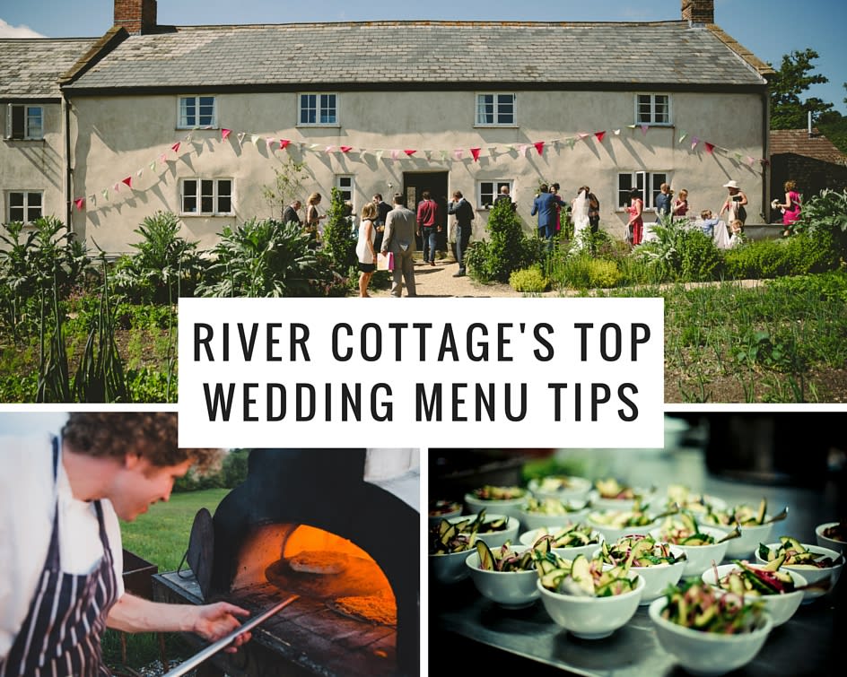 Bridebook.co.uk river cottage wedding menu tips collage