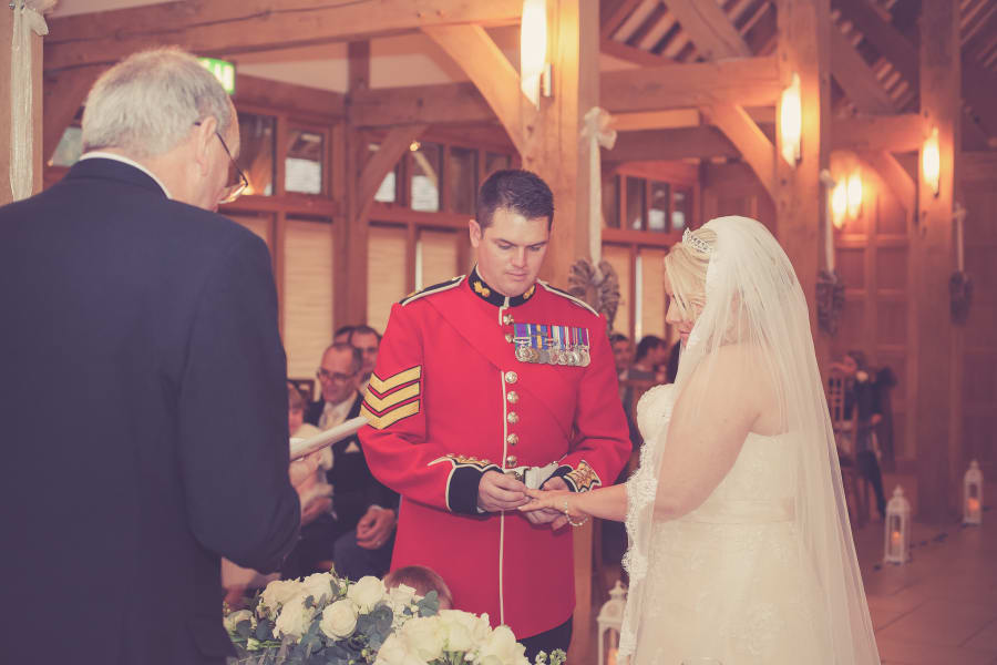 South West | Hampshire | Yatley | Winter | Classic | Traditional | Military | Blue | Gold | Barn | Real Wedding | Sarah Elvin #Bridebook #RealWedding #WeddingIdeas Bridebook.co.uk 
