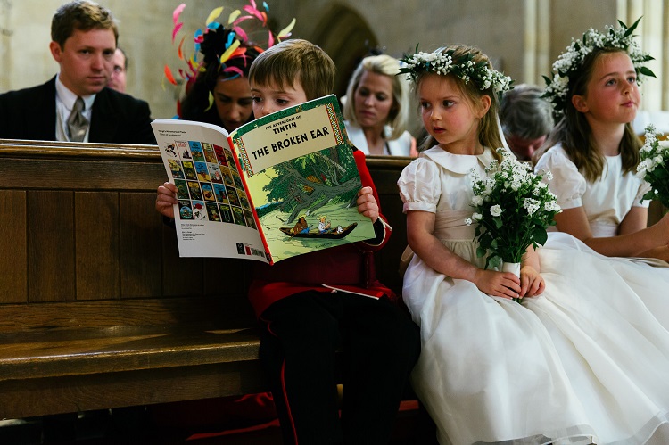 bridebook.co.uk reading tintin at the ceremony