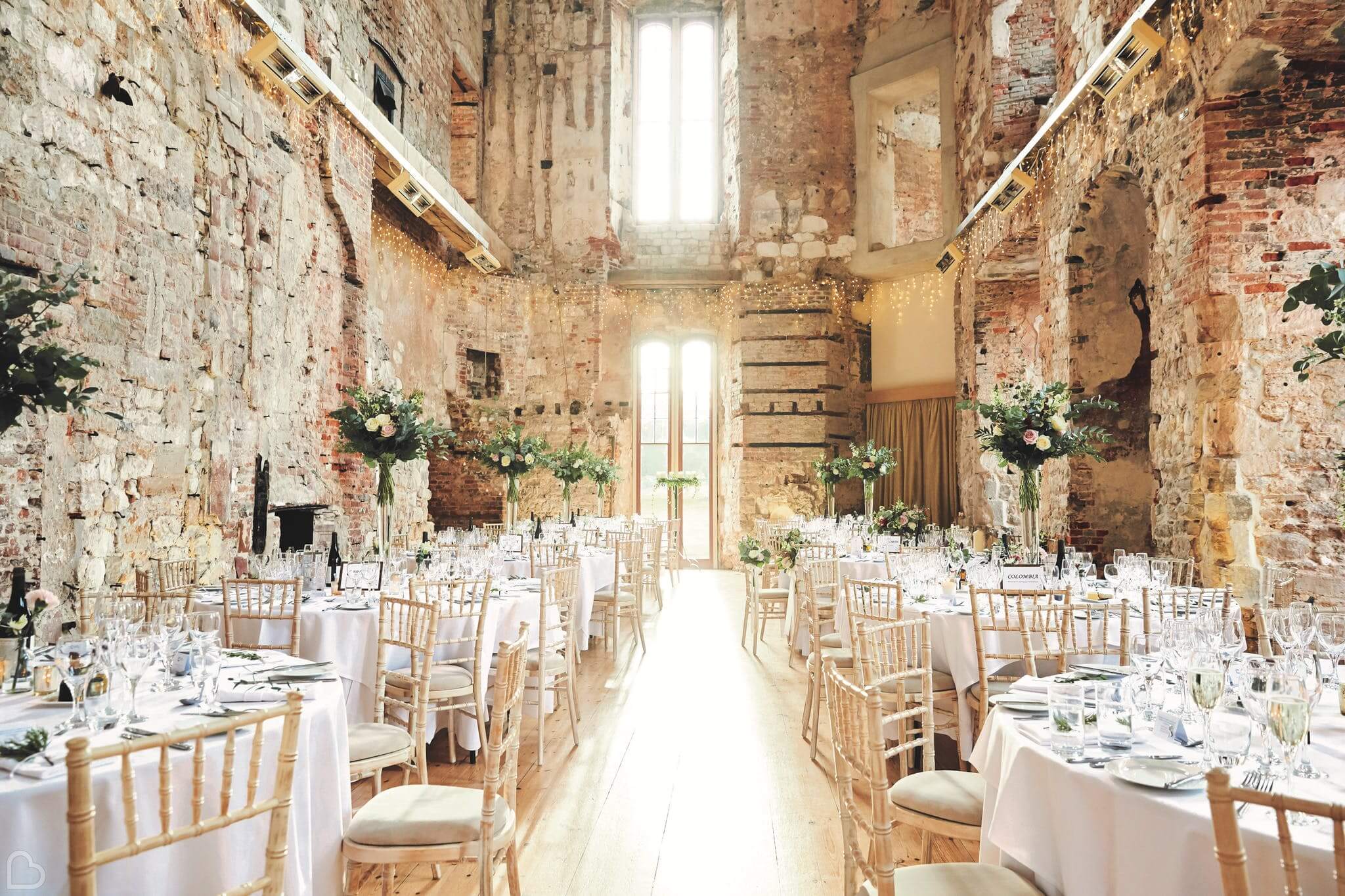 lulworth castle interior set up for a wedding