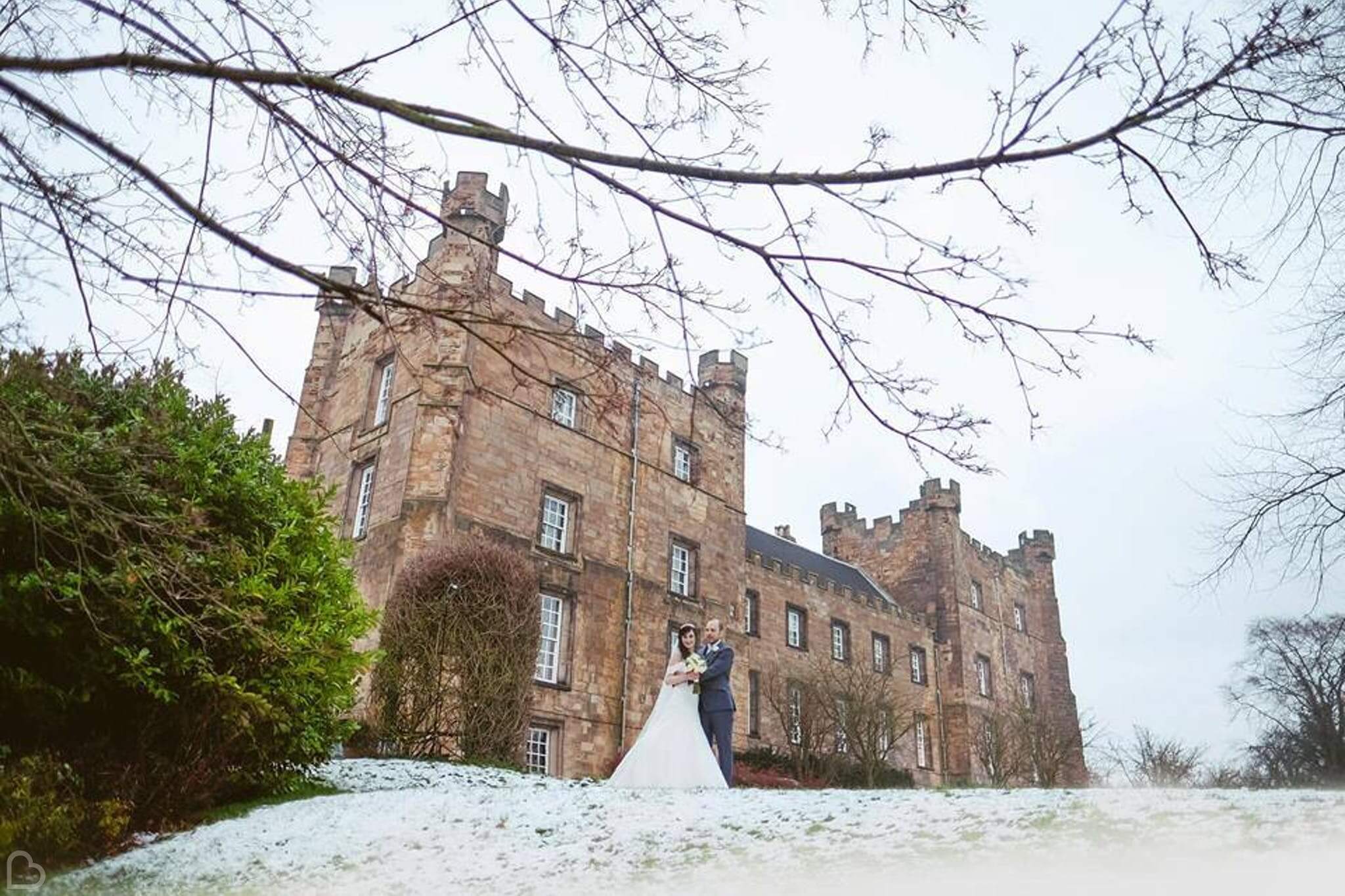lumley castle in the winter 
