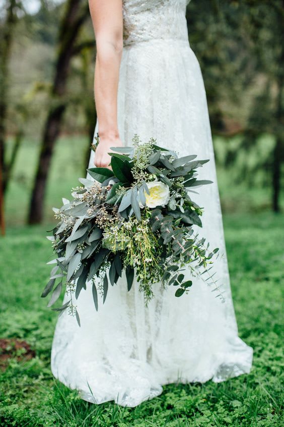 bridebook.co.uk herb and foliage bridal bouquet
