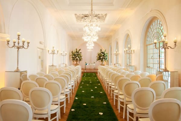 bridebook.co.uk wedding aisle with grass
