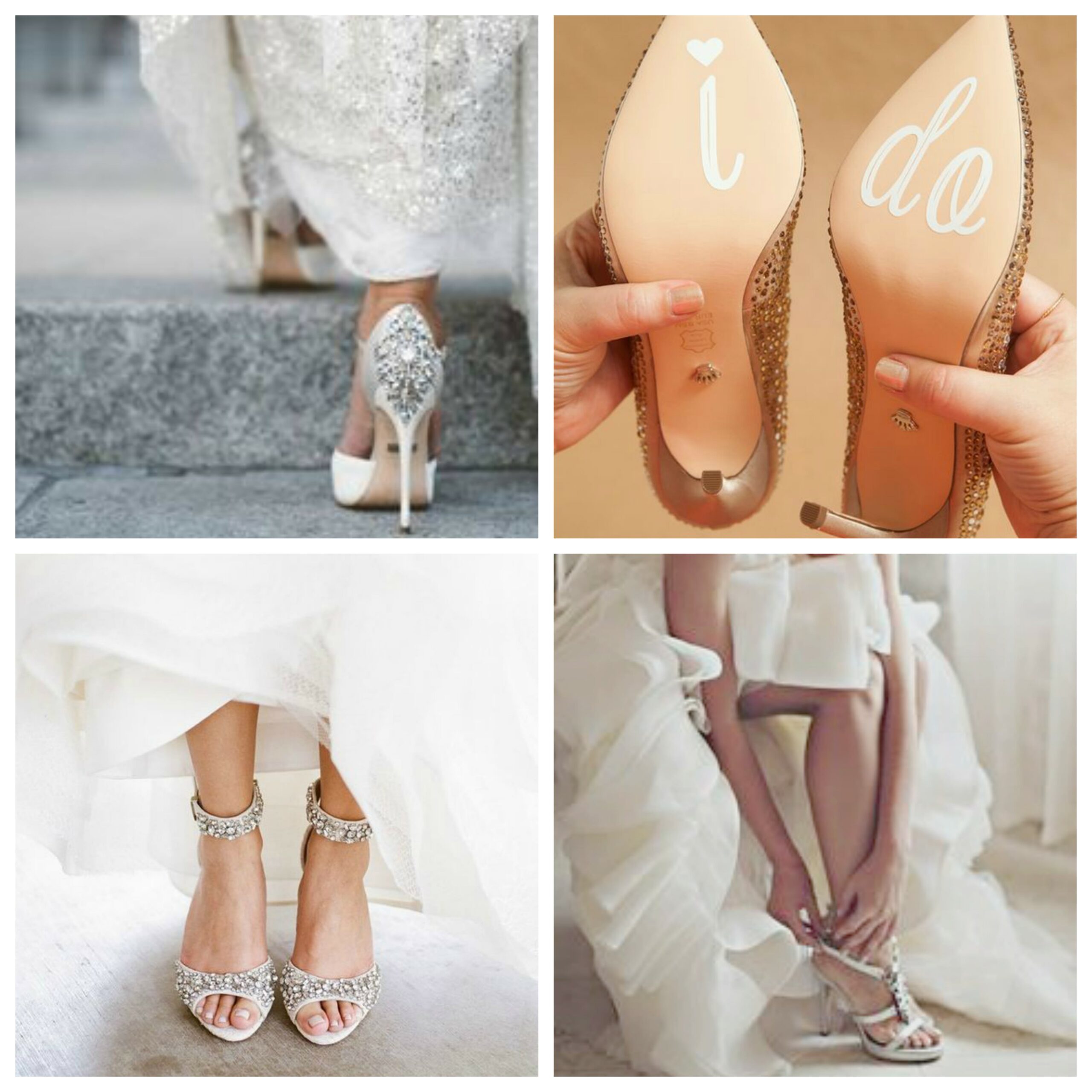 bridebook.co.uk collage of four wedding shoes