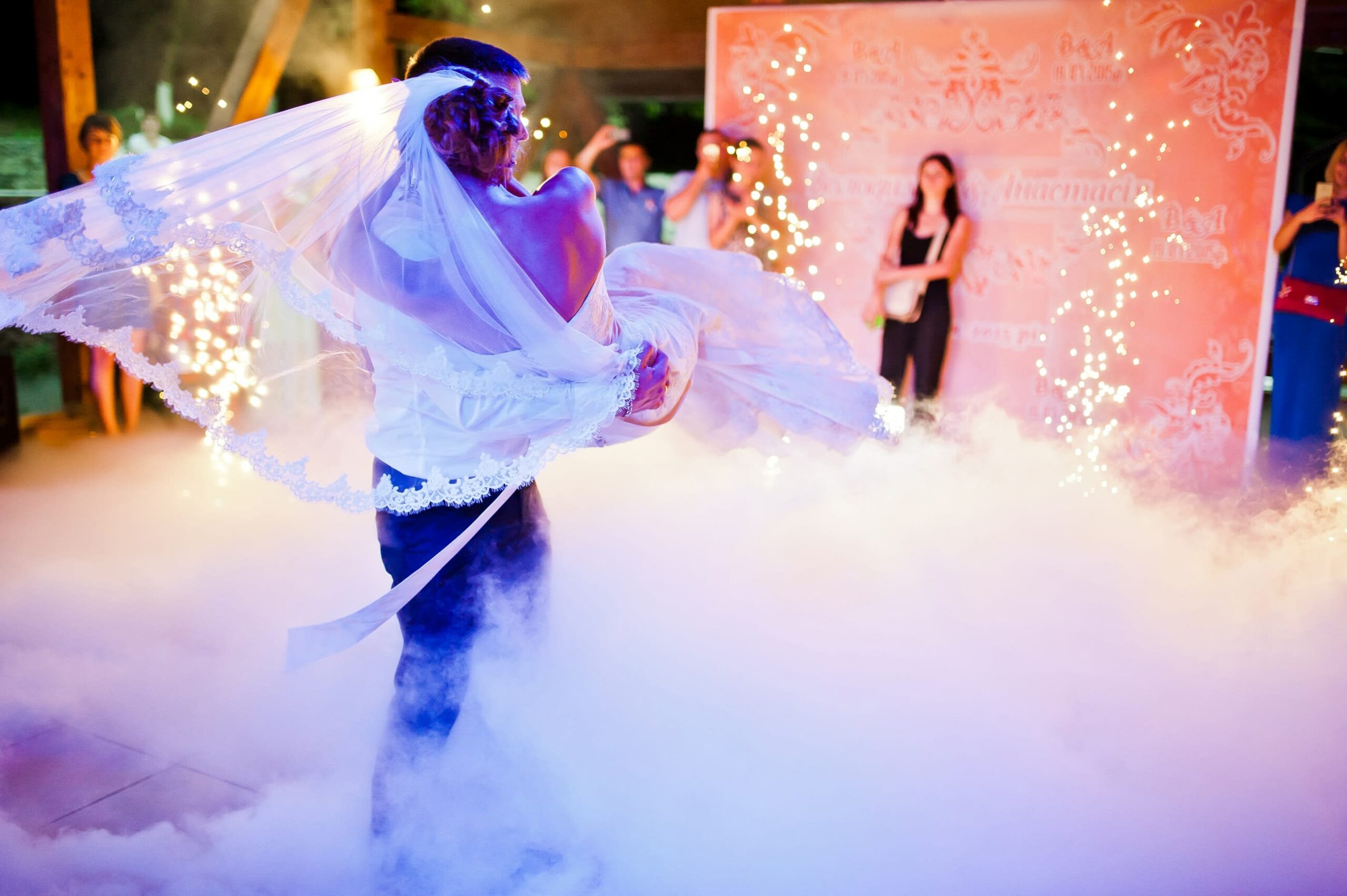 Bridebook.co.uk First Dance Spin on Smoky Dancefloor