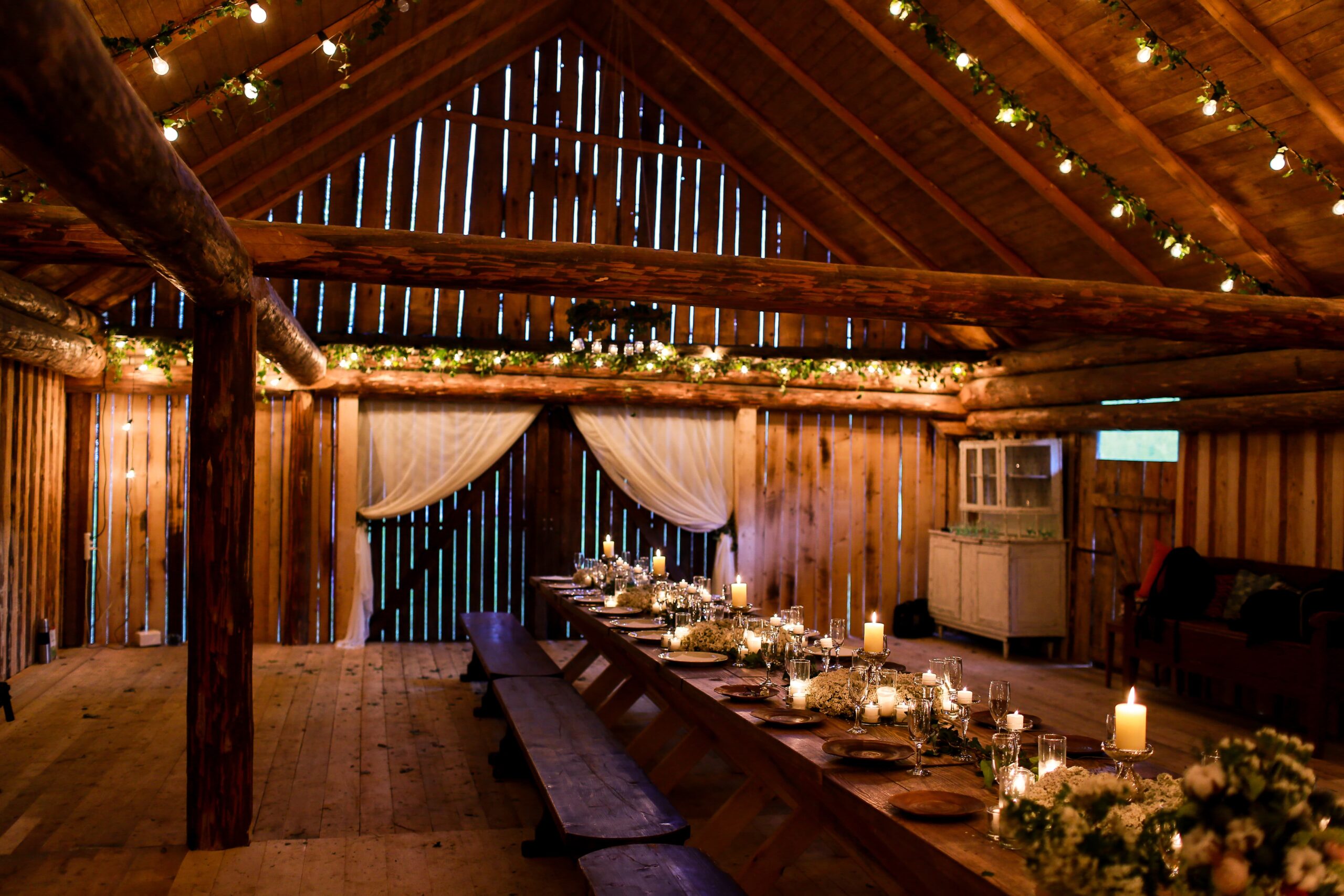 Bridebook.co.uk Rustic candlelit barn wedding venue
